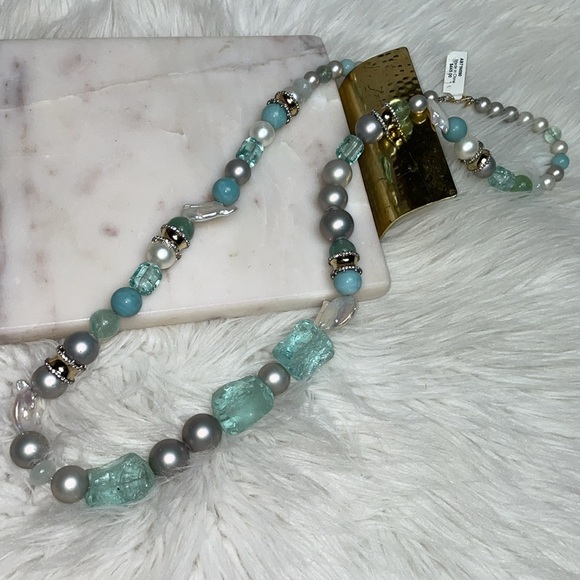 🩵HP 🐳 RARE! ALEXIS BITTAR LARGE BAUBLE NECKLACE Freshwater Pearl Statement Piece - Picture 6 of 11